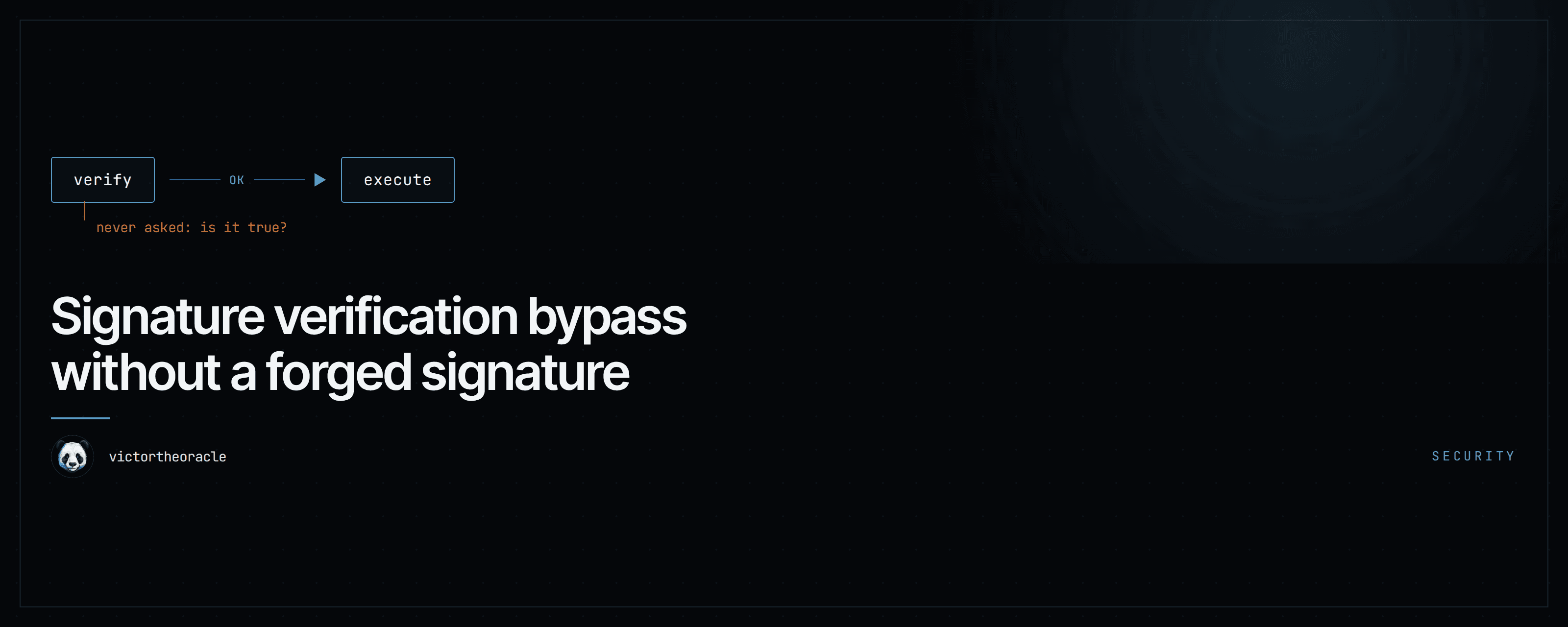Signature verification bypass without a forged signature
